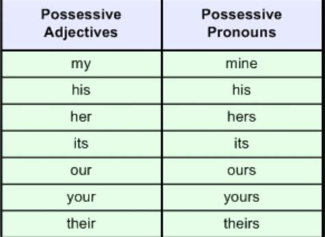 Pronomes Possessivos E Pronomes Adjetivos Em Ingles Kulturaupice