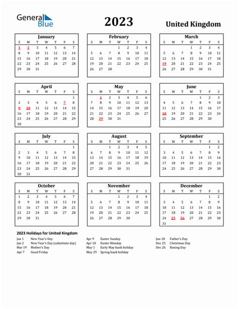 2023 Calendar With Holidays Uk Get Calendar 2023 Update