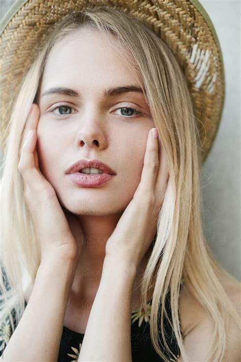 Beautiful Young Girl In A Hat By Andrei Aleshyn