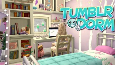 Sims 4 Tumblr Dorm Room Twins No Cc Speed Build 💙 Youtube