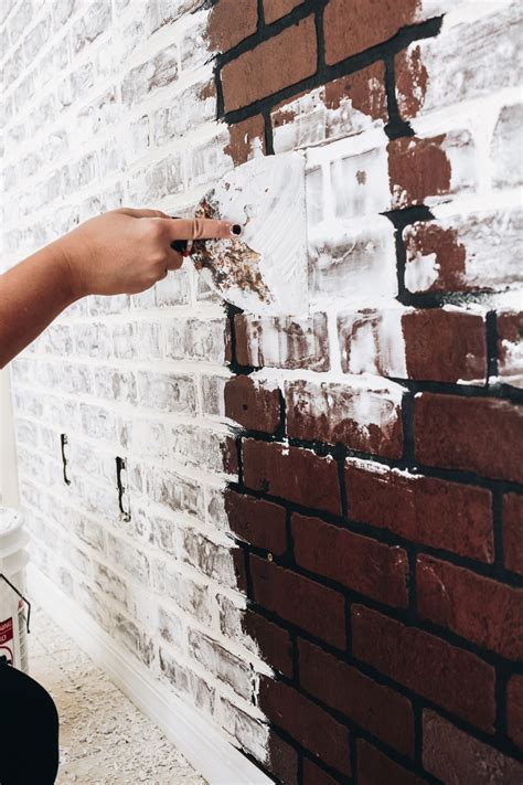 How To Diy Faux Brick Wall 7 Within The Grove