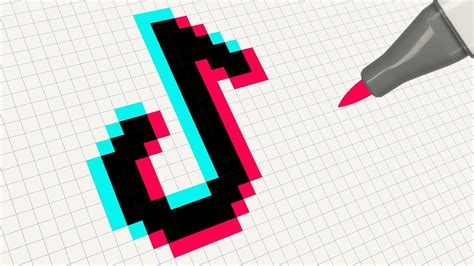 Pixel Art Facile Tik Tok Logo Au Feutre