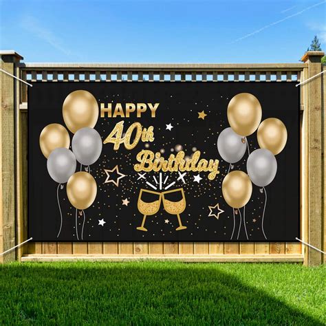 Happy 40th Birthday Backdrop Background Banner For 40th Anniversary