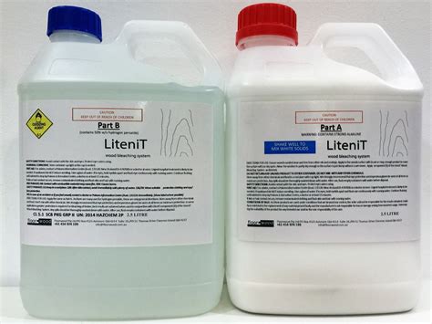 Regular concentrated liquid disinfecting bleach cleaner. LiteniT 5Lt kit wood bleach - OAK TIMBER FLOORING