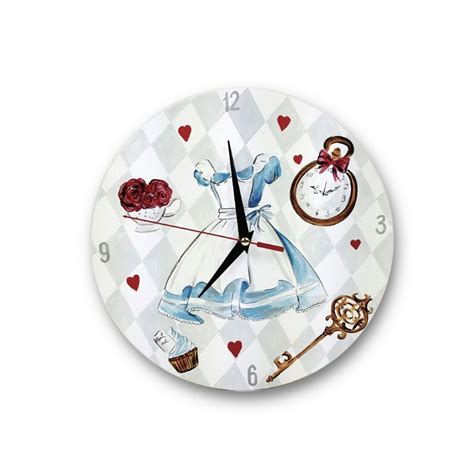 Handmade Wooden Wall Clock Alice In Wonderland Yapadapadou