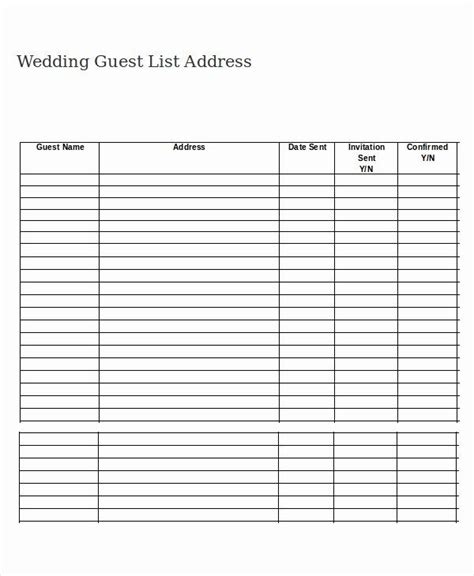 And in case you have started with any other essential steps, we advise you to take a moment and first get a fair estimate of your. Printable Wedding Guest Lists Fresh Wedding Guest List ...