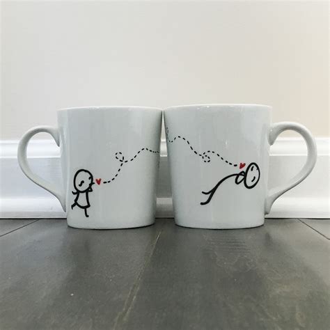 matching and connecting couple mugs etsy