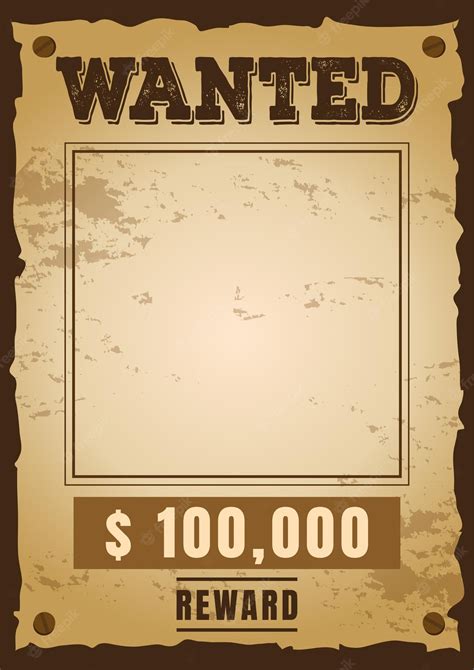 Premium Vector Wanted Template Blank Vintage Poster