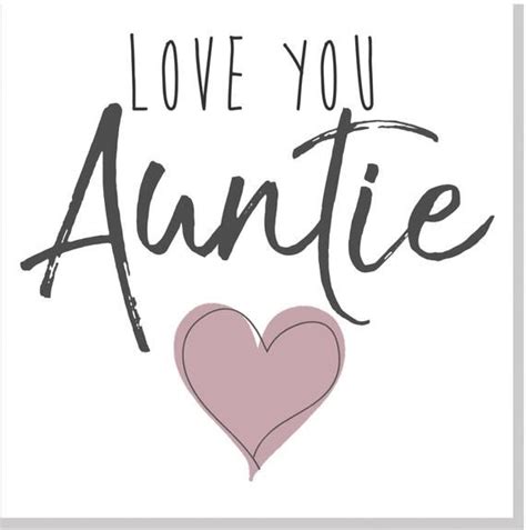 Auntie Love You Card Birthday Card Personalise Message Inside For