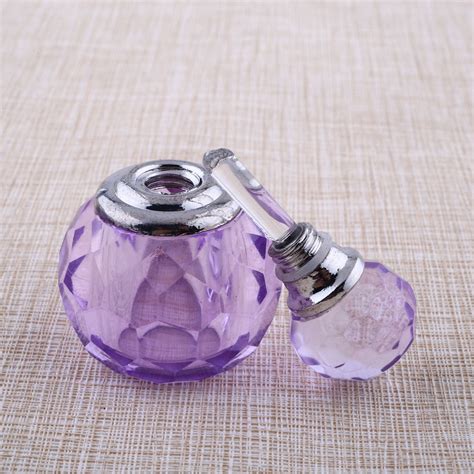 Vintage Mini Crystal Purple Lavender Cut Perfume Bottle Glass Refillable T Ebay