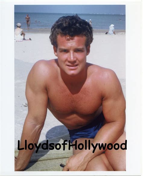 Steve Reeves Pre Hollywood Bodybuilder Hunk In Trunks At Beach Mid