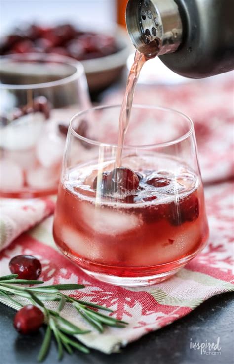 Grenadine, bourbon, ice cubes, cola soft drink. Maple Cranberry Bourbon Cocktail - Holiday Cocktail Recipe