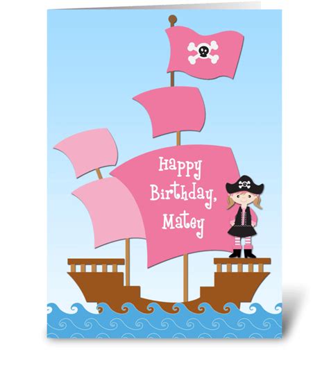 Pink Pirate Birthday Send This Greeting Card Designed By Starstock