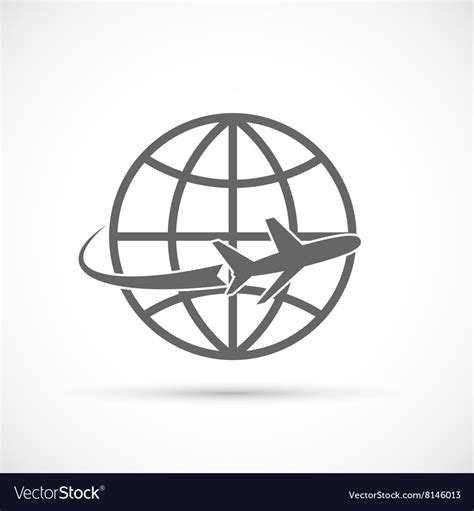 Airplane Travel Tourism Symbol Royalty Free Vector Image