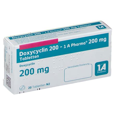 Doxycyclin 200 1a Pharma® 20 St Mit Dem E Rezept Kaufen Shop Apotheke