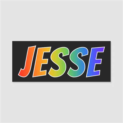 First Name Jesse Fun Rainbow Coloring Name Tag Zazzle