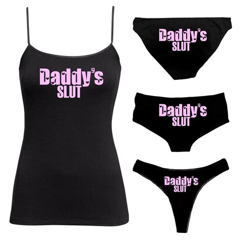 Daddy S Slut Set Knickers Vest Cami Thong Shorts Bdsm Etsy