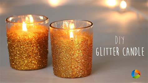 Diy Glitter Candle Homemade Candles Diwali T Ideas Youtube