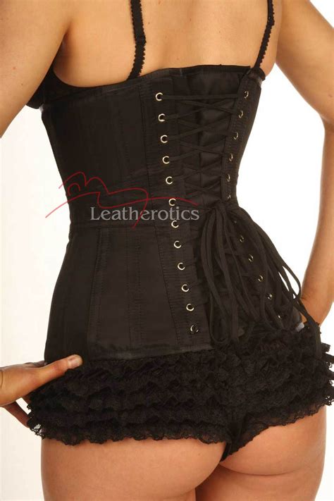 Black Satin Under Bust Corset Underbust Corsets Leatherotics