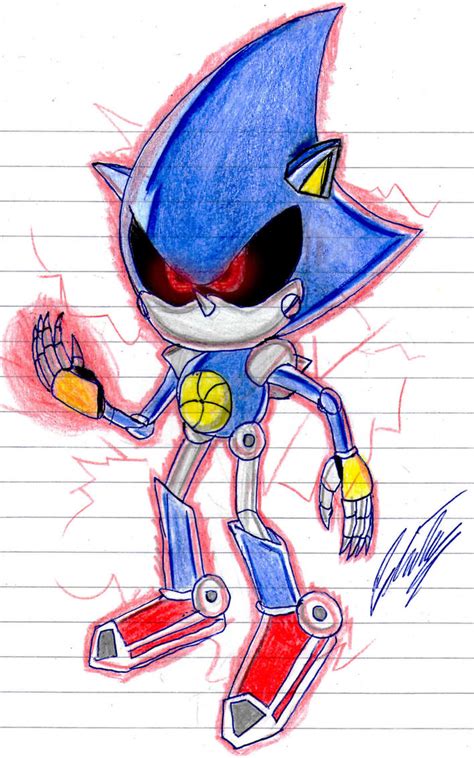 Metal Sonic Drawing By Krizeii On Deviantart