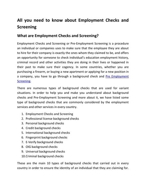 Ppt All You Need To Know About Employment Checks And Screening