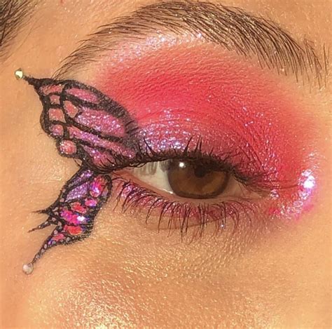 Butterfly Eyeliner Pink Glossy Butterfly Makeup Pink Eyeliner Swag