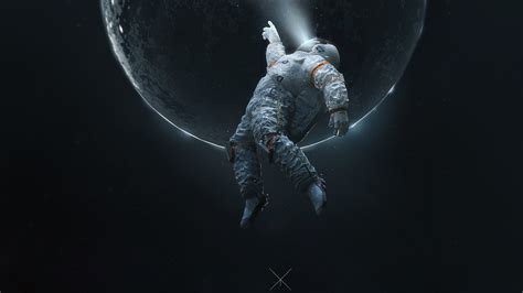 Astronaut 4k Wallpaper Space Suit Dark Background Lost