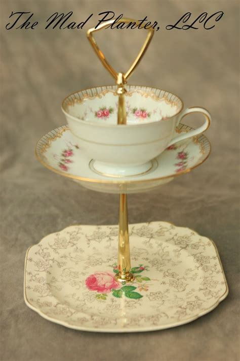 Items Similar To Stunning Three Tiered Tea Stand With Yellow And Green