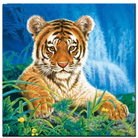 100 Full 5d Diy Daimond Painting Animal Tiger 3d Diamond Painting