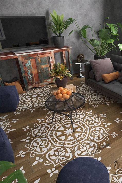 The best option to do this is using floral. Mandala Style Stencil - Floral Motive Wall Stencil ...