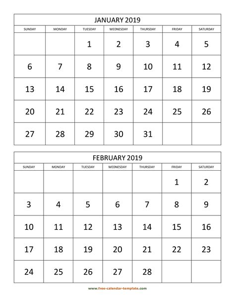 Free Printable 2020 Two Months Per Page Calendars Example Calendar
