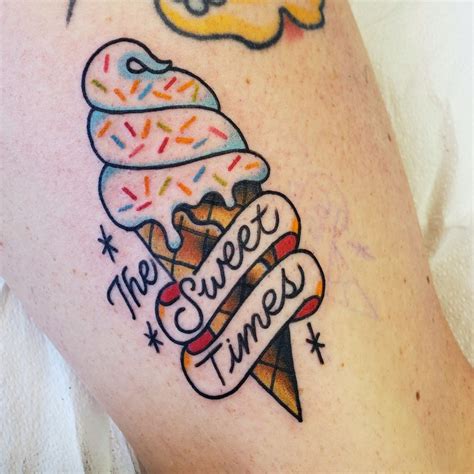 Tattoo Uploaded By Adam Rosenthal Traditional Ice Cream Waffle Cone