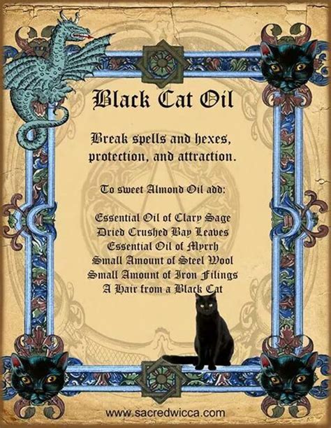 Black Cat Oil Book Of Shadows Magick Wicca