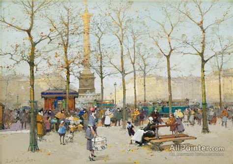 Eugene Galien Laloue Parisplace De La Bastille Oil Painting