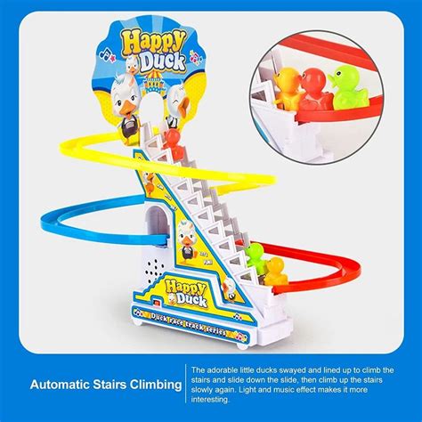 4480 Ducks Climb Stairs Toy Roller Coaster Electric Duck Chasing Race Track Set Fun Duck Stair