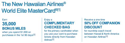 As a new cardmember, earn 70,000 bonus hawaiianmiles® after spending $2,000 on purchases in the first 90 days. Taking a Look at Barclays Hawaiian Airlines World Mastercard 35,000 Miles Offers