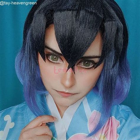 Demon Slayer Hashibira Inosuke Gradient Color Cosplay Wigs