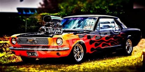 Ford Mustang With Flames