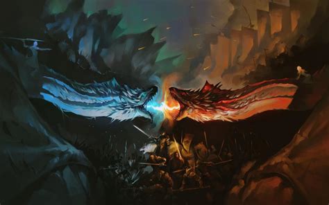 2880x1800 Resolution Dragon Battle Fire Vs Ice Game Of Thrones Macbook Pro Retina Wallpaper
