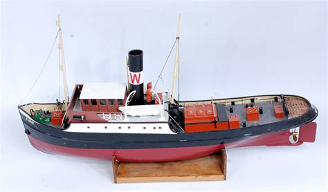 From Deans Marine Kit A Wooden And Fibreglass Model Of A Steam Tug