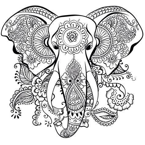 Elephant Coloring Page Mandala Coloring Pages Animal