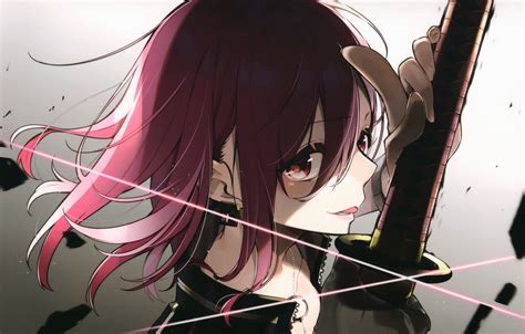 Wallpaper Katana Pink Hair Profile View Anime Girl Resolution