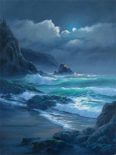 Evening Seascape Paintings Ocean Art Ocean Painting