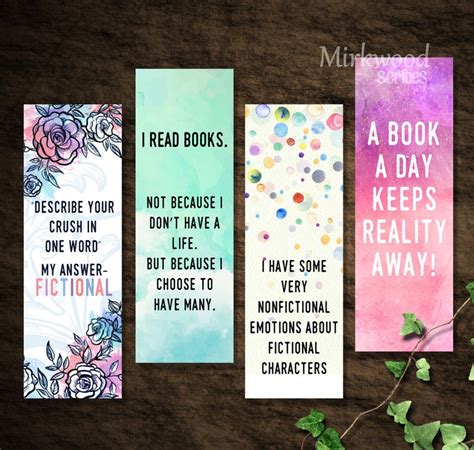 A Book A Day Keeps Reality Away Watercolor Bookmark Reader Etsy