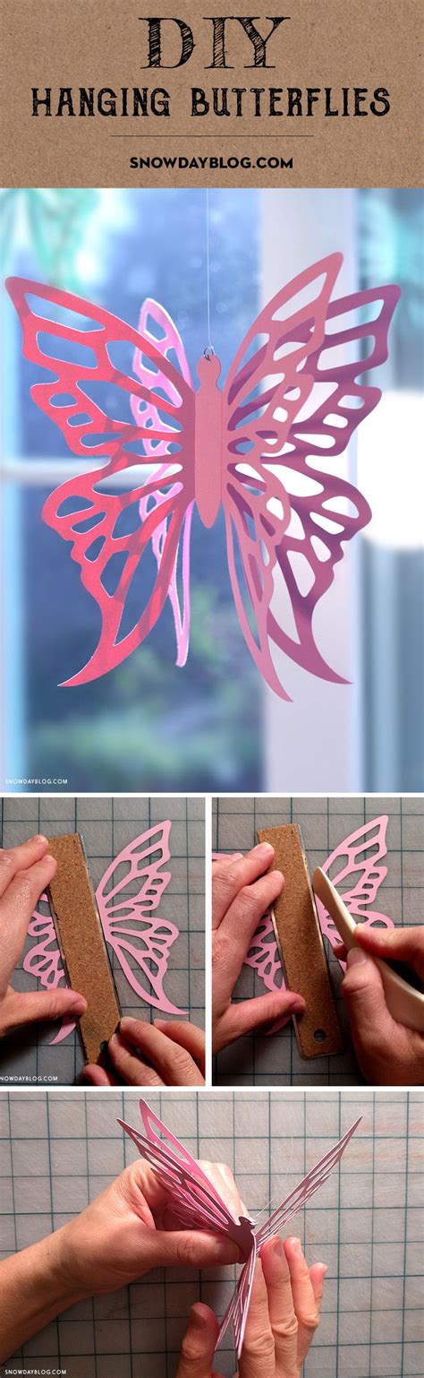 So Pretty Diy Hanging Butterflies Diy Butterfly Decorations Paper