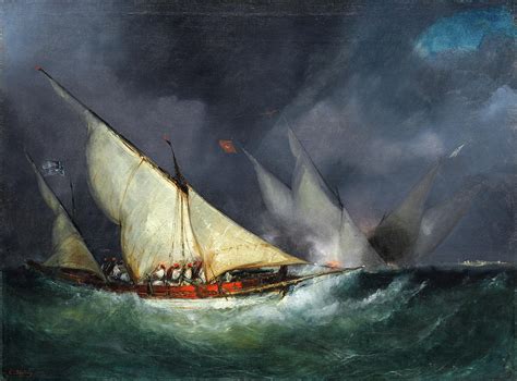 Greek Pirates Attacking A Turkish Vessel Painting By France Nineteenth