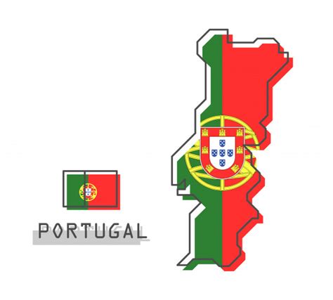 Португалия с древнейших времён до нач. Португалия карта и флаг | Премиум векторы