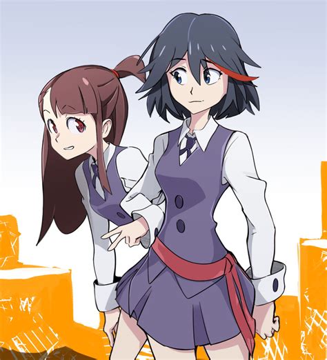 Safebooru 2girls Black Hair Brown Hair Company Connection Crossover