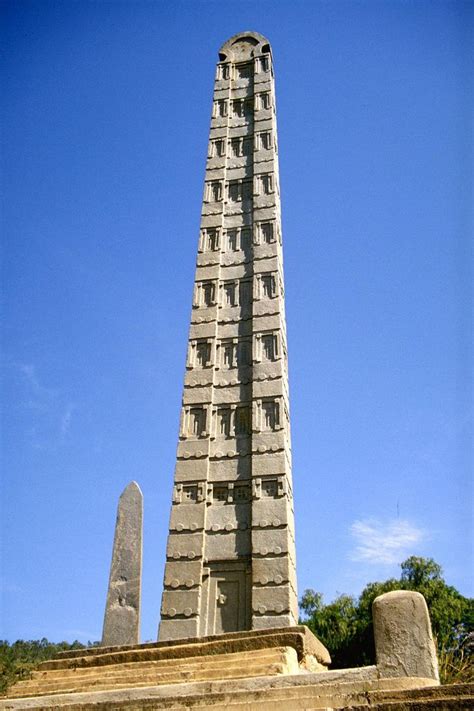 King Ezanas Stele Aksum Ethiopia Ancient Cities World Heritage