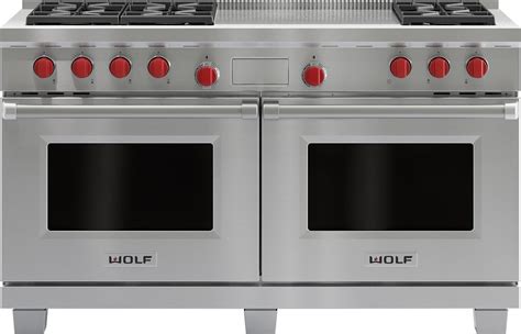 Wolf 60 Dual Fuel Double Oven Range Stainless Df606f